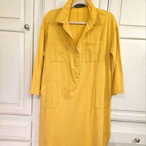 Zanzea Yellow Shirt Dress L